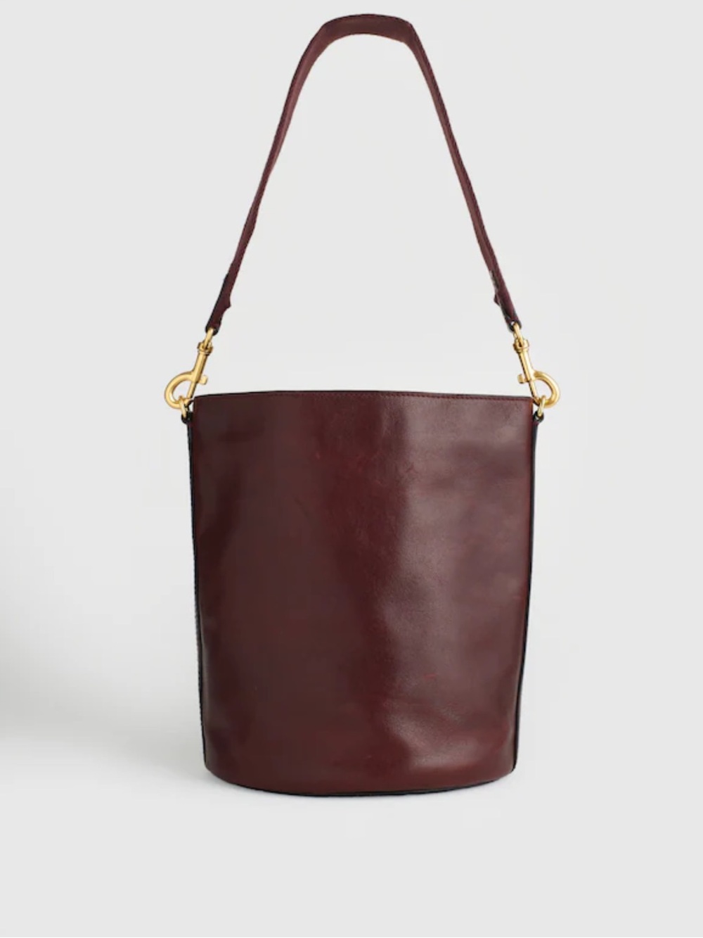 Madewell Leather Bucket Bag in Deep Burgundy